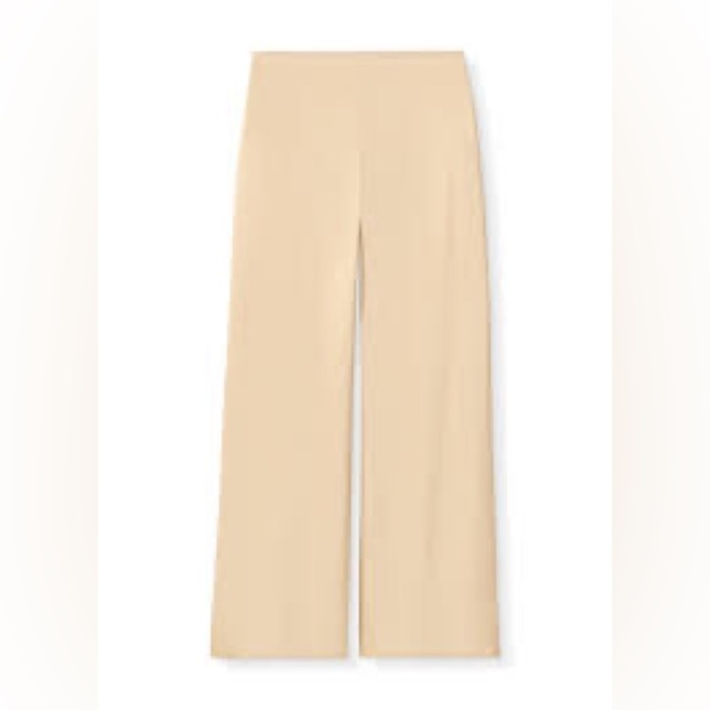 St. John Womens Evening Wear High Rise Knit Wide Leg Pant Yellow Size 10